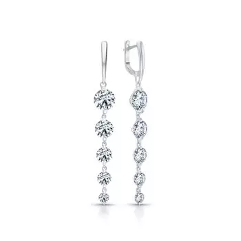 Серебряные серьги с фианитами