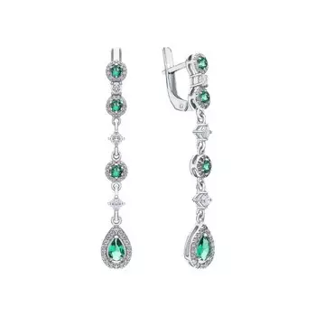 Серебряные серьги с фианитами