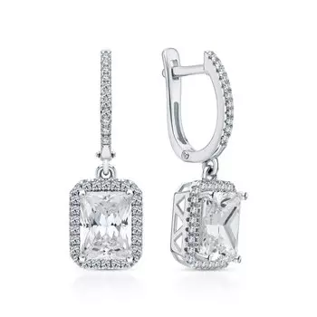 Серебряные серьги с фианитами