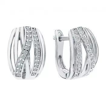 Серебряные серьги с фианитами