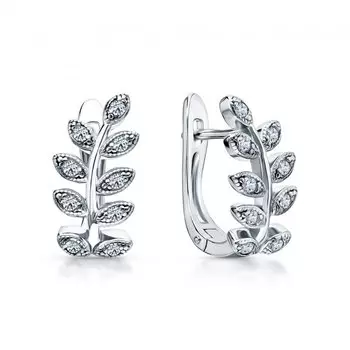 Серебряные серьги с фианитами