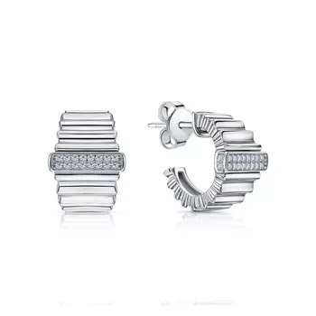 Серебряные серьги с фианитами