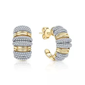 Серебряные серьги с фианитами