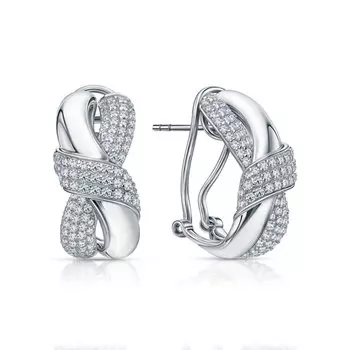 Серебряные серьги с фианитами