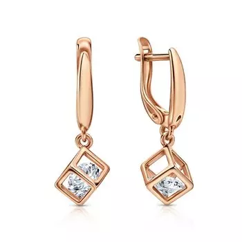 Серебряные серьги с фианитами