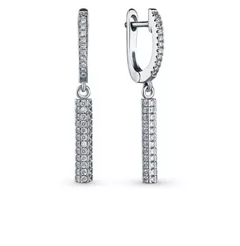 Серебряные серьги с фианитами