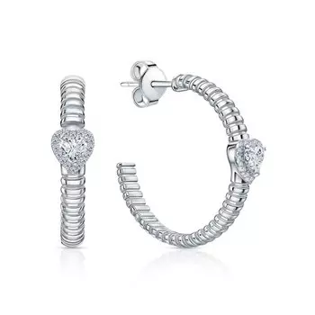 Серебряные серьги с фианитами