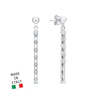 Серебряные серьги с фианитами