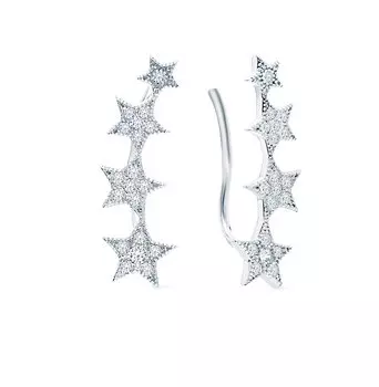 Серебряные серьги с фианитами