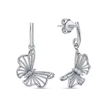 Серебряные серьги с фианитами