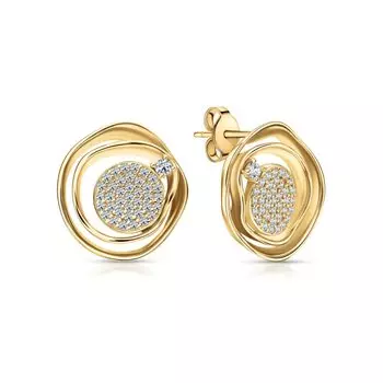 Серебряные серьги с фианитами