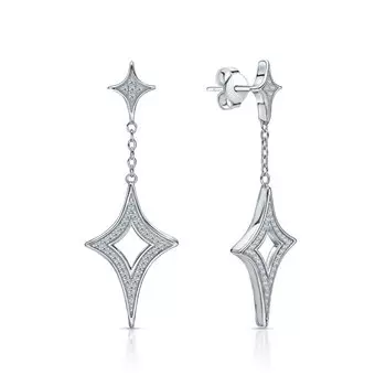 Серебряные серьги с фианитами