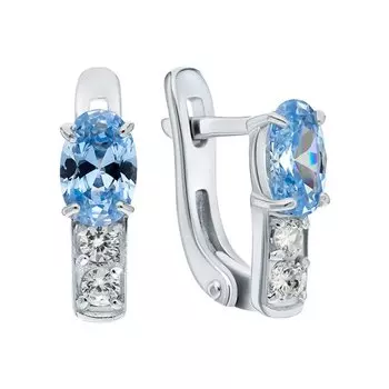 Серебряные серьги с фианитами