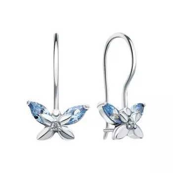 Серебряные серьги с фианитами