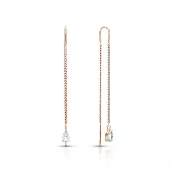 Серебряные серьги с фианитами