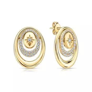 Серебряные серьги с фианитами