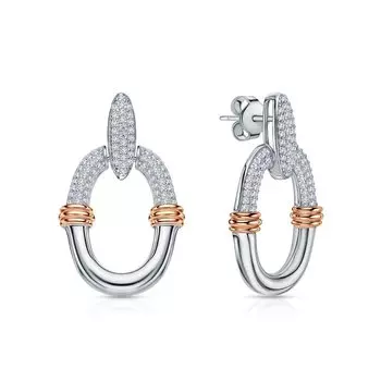 Серебряные серьги с фианитами