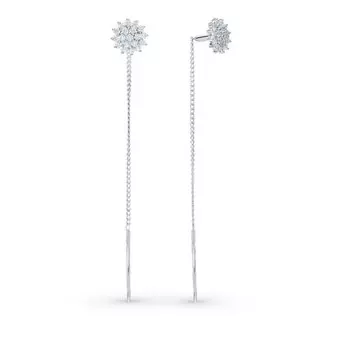 Серебряные серьги с фианитами