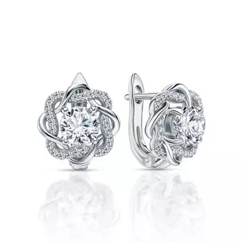Серебряные серьги с фианитами