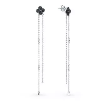 Серебряные серьги с фианитами