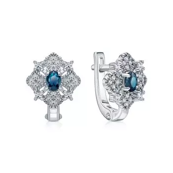 Серебряные серьги с фианитами