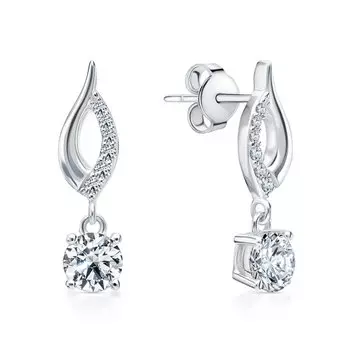 Серебряные серьги с фианитами