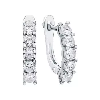 Серебряные серьги с фианитами