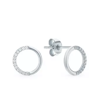 Серебряные серьги с фианитами