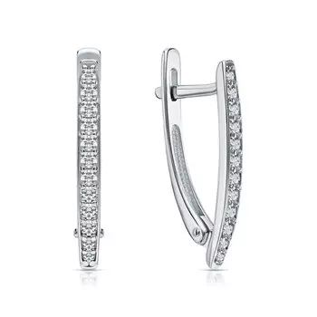 Серебряные серьги с фианитами