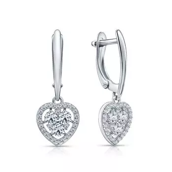 Серебряные серьги с фианитами