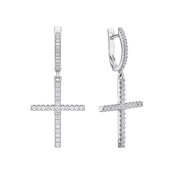 Серебряные серьги с фианитами