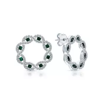 Серебряные серьги с фианитами