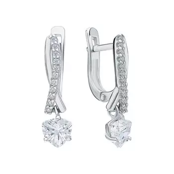 Серебряные серьги с фианитами