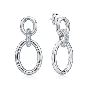 Серебряные серьги с фианитами