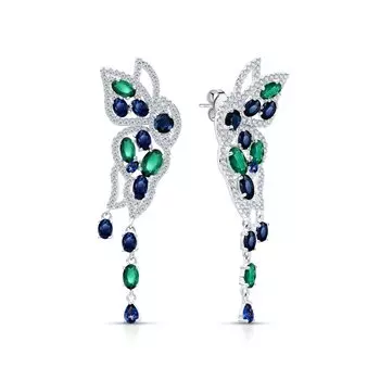 Серебряные серьги с фианитами