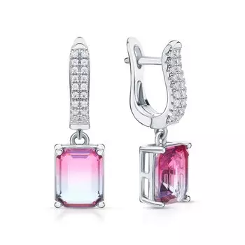 Серебряные серьги с фианитами