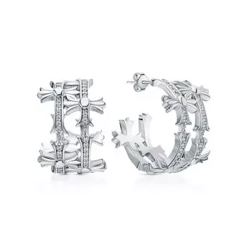 Серебряные серьги с фианитами