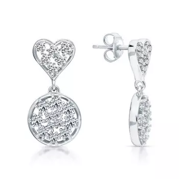 Серебряные серьги с фианитами