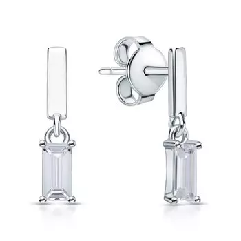 Серебряные серьги с фианитами