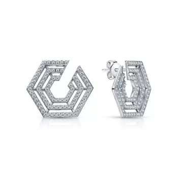 Серебряные серьги с фианитами