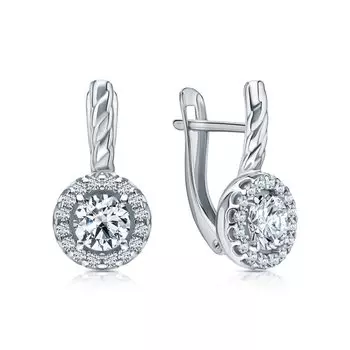 Серебряные серьги с фианитами