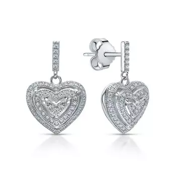 Серебряные серьги с фианитами