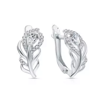 Серебряные серьги с фианитами