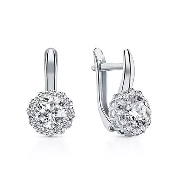 Серебряные серьги с фианитами