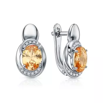 Серебряные серьги с фианитами