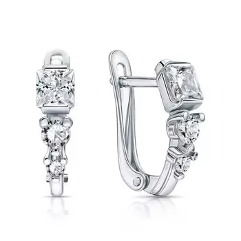Серебряные серьги с фианитами