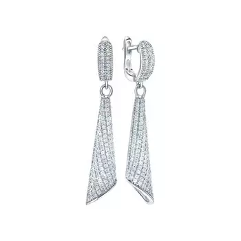 Серебряные серьги с фианитами