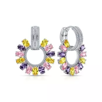 Серебряные серьги с фианитами