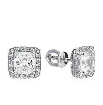 Серебряные серьги с фианитами