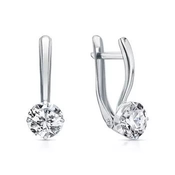 Серебряные серьги с фианитами